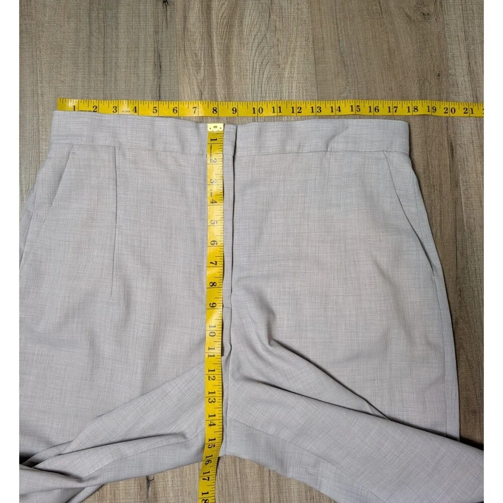 Tory Burch Size 14 Trouser Pants Wide Leg High Waist Taupe Suiting Melange